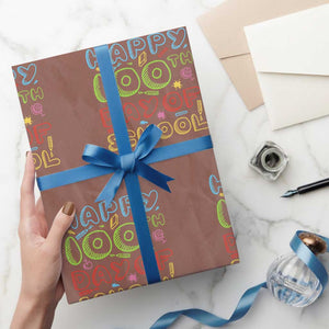 Happy 100 Days of School Wrapping Paper Roll 100th Day Funny Milestone Celebration