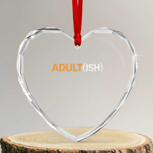 Happy 18th Birthday Heart Crystal Glass Ornament Funny Adultish 18 Year Old Bday Gifts TS10 Transparent Glass 3'' Heart Print Your Wear