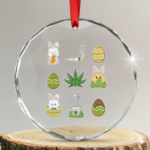 Happy 420 Easter Crystal Glass Ornament TS02 Transparent Glass 3'' Circle Print Your Wear