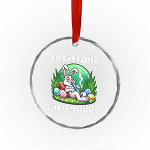 Happy 420 Easter Crystal Glass Ornament Funny Bunny Marijuana Cannabis Weed TS02 Print Your Wear