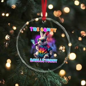 Happy 420 Easter Crystal Glass Ornament Funny Smoking Easter Bunny Smells Funny Easter TS10 Print Your Wear