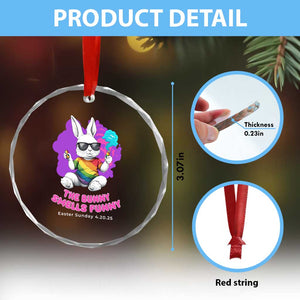 Happy 420 Easter Crystal Glass Ornament The Bunny Smells Funny TS02 Print Your Wear