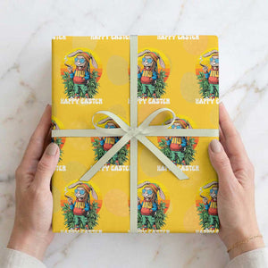 Happy 420 Easter Wrapping Paper Roll Funny Bunny Smoking Weed TS02 Yellow Print Your Wear