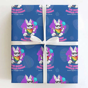 Happy 420 Easter Wrapping Paper Roll The Bunny Smells Funny TS02 Royal Blue Print Your Wear