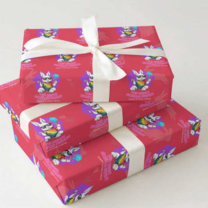 Happy 420 Easter Wrapping Paper Roll The Bunny Smells Funny TS02 Red Print Your Wear