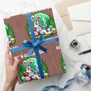 Happy 420 Easter Wrapping Paper Roll Funny Bunny Marijuana Cannabis Weed TS02 Mocha Print Your Wear