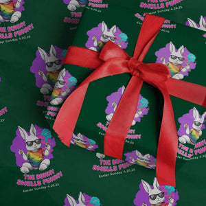 Happy 420 Easter Wrapping Paper Roll The Bunny Smells Funny TS02 Green Print Your Wear