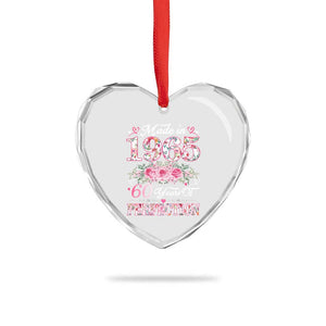Happy 60th Birthday Floral Heart Crystal Glass Ornament Made In 1965 60 Years of Perfection TS02 Print Your Wear