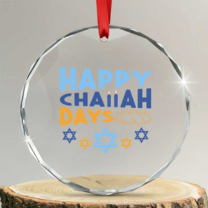 Happy Challah Days Crystal Glass Ornament Hanukkah Holiday Gift TS12 Transparent Glass 3'' Circle Print Your Wear