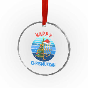 Happy Chrismukkah Crystal Glass Ornament Menorah Candle Christmas Tree Holiday Jewish Gift TS12 Print Your Wear
