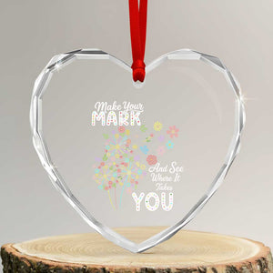 Happy Dot Day Heart Crystal Glass Ornament Make Your Mark And See Where It Takes You