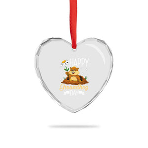 Happy Groundhog Day Heart Crystal Glass Ornament Punxsutawney Phil Groundhog Lover TS02 Print Your Wear