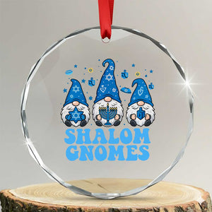Happy Hanukkah Crystal Glass Ornament Retro Groovy Eight Nights Lights TS10 Transparent Glass 3'' Circle Print Your Wear