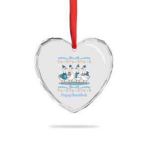 Happy Hanukkah Heart Crystal Glass Ornament Funny Silly Goose Chanukah TS14 Print Your Wear