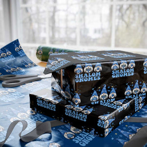 Happy Hanukkah Wrapping Paper Roll Retro Groovy Eight Nights Lights TS10 Black Print Your Wear