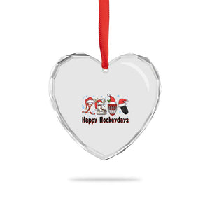 Happy Hockeydays Heart Crystal Glass Ornament Funny Christmas Ice Hockey Gift TS12 Print Your Wear