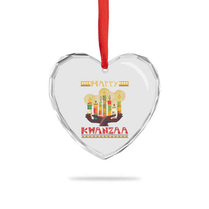 Happy Kwanzaa African American Xmas Heart Crystal Glass Ornament TS09 Print Your Wear