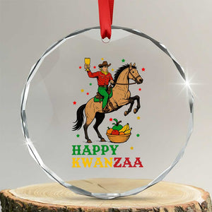 Happy Kwanzaa Cowboy Crystal Glass Ornament Funny African Holiday Gift TS12 Transparent Glass 3'' Circle Print Your Wear