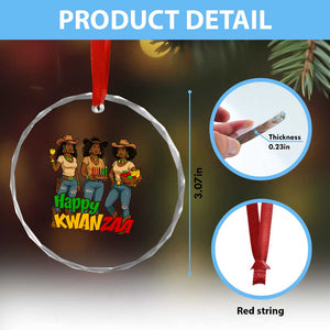 Happy Kwanzaa Cowgirl Crystal Glass Ornament Festival Of Lights African Heritage Gift TS12 Print Your Wear