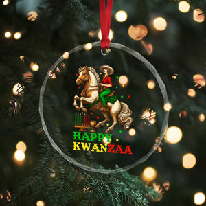Happy Kwanzaa Cowgirl Crystal Glass Ornament Funny African American Festival Gift - Print Your Wear
