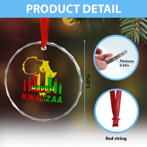 Happy Kwanzaa Crystal Glass Ornament Black Holiday African American Xmas Kinara Candle TS11 Print Your Wear