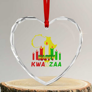 Happy Kwanzaa Heart Crystal Glass Ornament Black Holiday African American Xmas Kinara Candle TS11 Transparent Glass 3'' Heart Print Your Wear