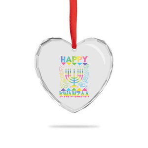 Happy Kwanzaa Heart Crystal Glass Ornament Christmas African American Heritage Holiday Kinara Mazao TS10 Print Your Wear