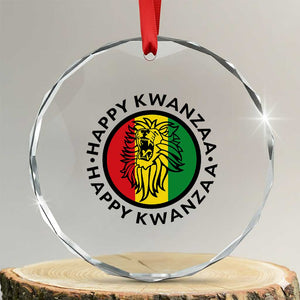 Happy Kwanzaa King Lion Of Africa Heritage Gift Crystal Glass Ornament TS12 Transparent Glass 3'' Circle Print Your Wear