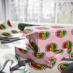 Happy Kwanzaa King Lion Of Africa Heritage Gift Wrapping Paper Roll TS12 Light Pink Print Your Wear