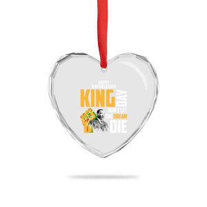 Happy MLK Day Don't Let The Dream Die Heart Crystal Glass Ornament Martin Luther King Black History Month TS11 Print Your Wear