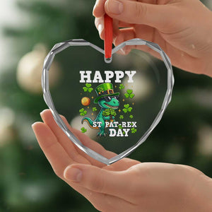 Happy St Pat Rex Day Heart Crystal Glass Ornament St Patricks Day Dino Lover TS12 Print Your Wear