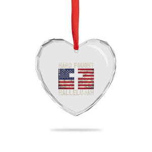 Hard Fought Hallelujah Heart Crystal Glass Ornament Patriotic Christian Faith American Flag TS14 Print Your Wear