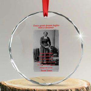 Harriet Tubman Crystal Glass Ornament Black History Month TS14 Transparent Glass 3'' Circle Print Your Wear