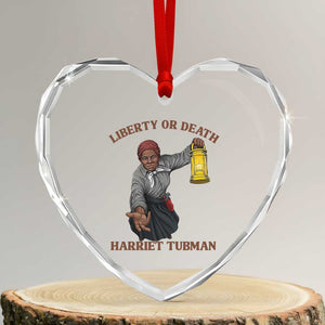 Harriet Tubman Freedom Quote Heart Crystal Glass Ornament Liberty Or Death TS12 Transparent Glass 3'' Heart Print Your Wear