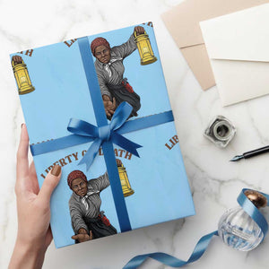 Harriet Tubman Freedom Quote Wrapping Paper Roll Liberty Or Death TS12 Light Blue Print Your Wear