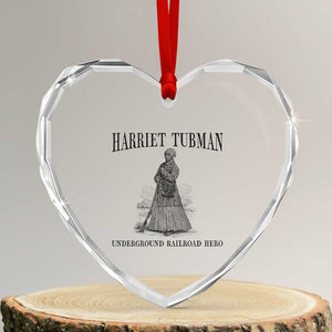 Harriet Tubman Heart Crystal Glass Ornament Underground Railroad Freedom Leader TS12 Transparent Glass 3'' Heart Print Your Wear
