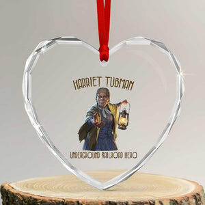 Harriet Tubman Heart Crystal Glass Ornament Underground Railroad Hero Black History Month Gift TS12 Transparent Glass 3'' Heart Print Your Wear