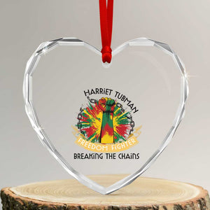 Harriet Tubman Heart Crystal Glass Ornament Underground Railroad Hero Breaking Chains TS12 Transparent Glass 3'' Heart Print Your Wear