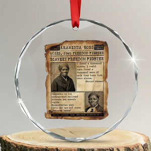 Harriet Tubman Newspaper Crystal Glass Ornament Slavery Freedom Fighter Historical TS12 Transparent Glass 3'' Circle Print Your Wear