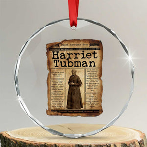 Harriet Tubman Newspaper Crystal Glass Ornament Strong Black Woman Leader Gift TS12 Transparent Glass 3'' Circle Print Your Wear