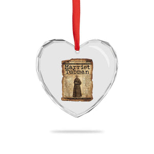 Harriet Tubman Newspaper Heart Crystal Glass Ornament Strong Black Woman Leader Gift TS12 Print Your Wear