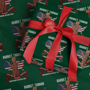 Harriet Tubman Patriotic Wrapping Paper Roll Strong Black Women Pride TS12 Green Print Your Wear