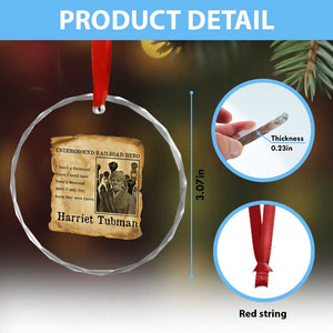 Harriet Tubman Quote Crystal Glass Ornament I Freed A Thousand People Vintage Poster TS12 Print Your Wear
