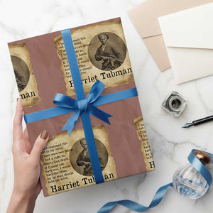 Harriet Tubman Quote Wrapping Paper Roll Liberty Or Death Empowerment Gift TS12 Mocha Print Your Wear