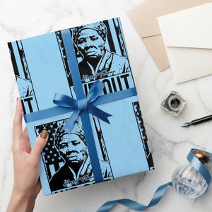 Harriet Tubman Quote Wrapping Paper Roll We Out Strong Woman TS14 Light Blue Print Your Wear