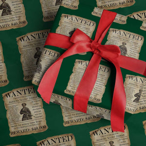 Harriet Tubman Wanted Reward Poster Wrapping Paper Roll Liberty Or Death TS12 Green Print Your Wear