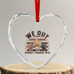 Harriet Tubman We Out 1849 Heart Crystal Glass Ornament Vintage Sunset Black American Hero TS12 Transparent Glass 3'' Heart Print Your Wear