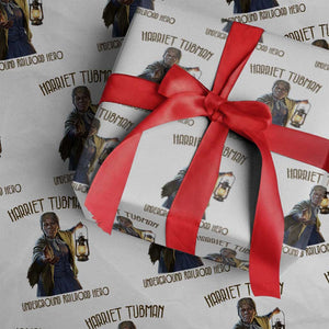 Harriet Tubman Wrapping Paper Roll Underground Railroad Hero Black History Month Gift TS12 White Print Your Wear
