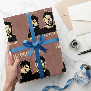 Harris Walz Wrapping Paper Roll Retro We Are Not Going Back TS10 Mocha Print Your Wear