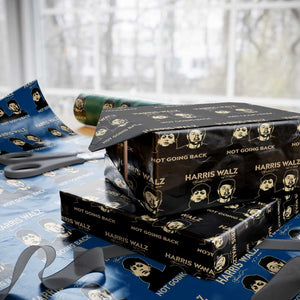 Harris Walz Wrapping Paper Roll Retro We Are Not Going Back TS10 Black Print Your Wear